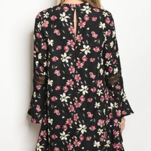 Black Floral Dress - Picture 3 of 3